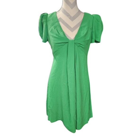 BCBG MAXAZRIA Alicia Faux Wrap Sleeve Dress S Mini Dress Green - Picture 2 of 11